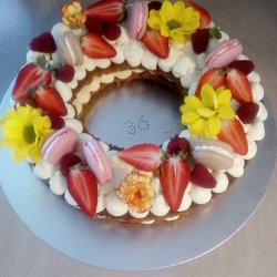 Ovocno-květinový dort