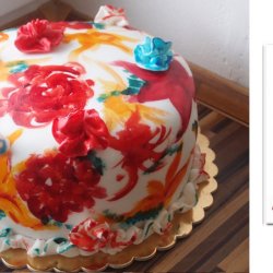 Malovaný květinový dort
